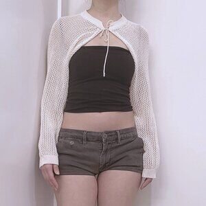 Knit Mesh Y2k Bolero Cardigon